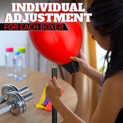 Punching Bag with Stand ??58 Inch Reflex Bag Boxing Set for Ages 15, Adjustable Height, Includes Gloves & Pump | Boxing Equipment - Active Builds Focus & Coordination | Great as Gifts