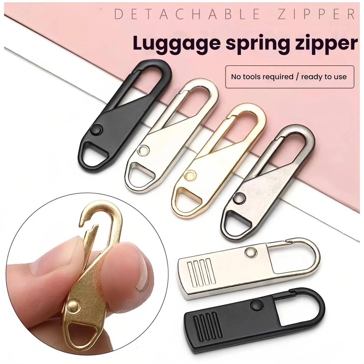 Universal Zipper Repair Kit - 3-Size Double-Sided Zippers Slider Replacement with Zipper Pull for Jackets, Luggage, Backpacks & Outdoor Gear