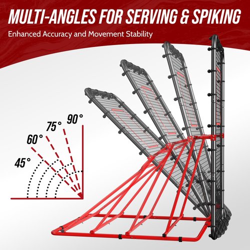 Patiassy 7x4 FT Volleyball Rebounder Net - 90° Foldable Angle & Sturdy 4x7 Base, Adjustable Bounce Back Trainer for Volleying/Bumping/Spiking Practice