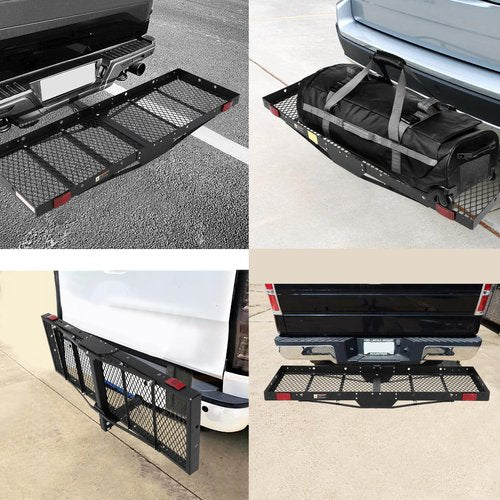 750 Lbs Capacity Hitch Mount Cargo Carrier Basket - Heavy-Duty Cargo Baskets, 60" x 19" x 6" Cargo Rack Rear Luggage Basket for Car and SUV