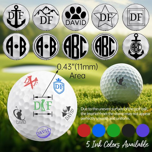 ubjva Golf Ball Stamp Personalized Custom Golf Ball Marker Monogram Golf Accessories for Golfers Dads Husbands