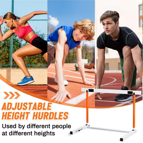 Blulu 2 Pcs Adjustable Track and Field Hurdles Height Sports Training Hurdle with Counterweight Heavy Duty Track and Field Equipment Practice Training from 30 to 42 Inch for Athletes Adults (Orange)