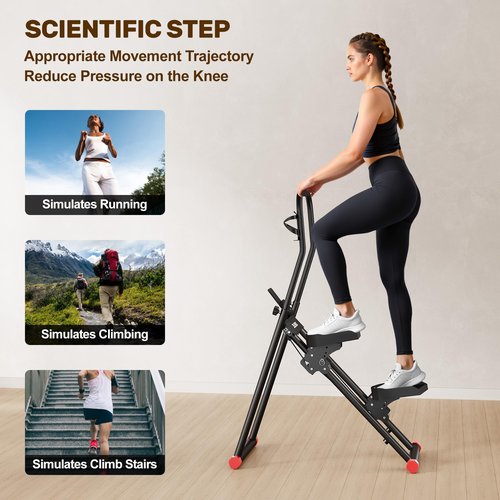 JELENS Stair Stepper for Home Gym Exercise, Compact Folding Cardio Exercise Climber for Full-Body Workout, Vertical Climber Machine, Extended Step Range Design (Black)