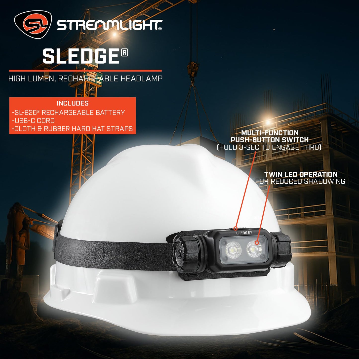 Streamlight 89019 Sledge 1000-Lumen Max 600-Lumen Standard 1,800-Candela