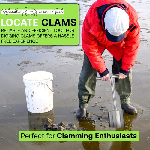 SturdyShape Clam Gun for Clamming Stainless Steel with Vent V4 36 Inch and 5 Inch Tube Diameter HD for Recreational Clam Diggers & Harvesters (V4 36inch)