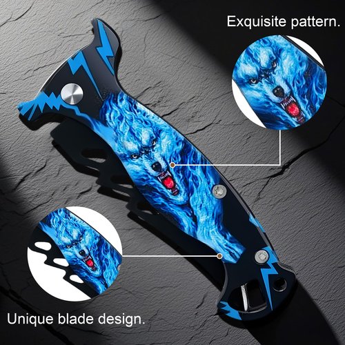 Folding Knife 4 Pack – Large Folding Gift Knives for Men – Tactical EDC Outdoor Knife Set for Camping, Survival, Hunting Gear