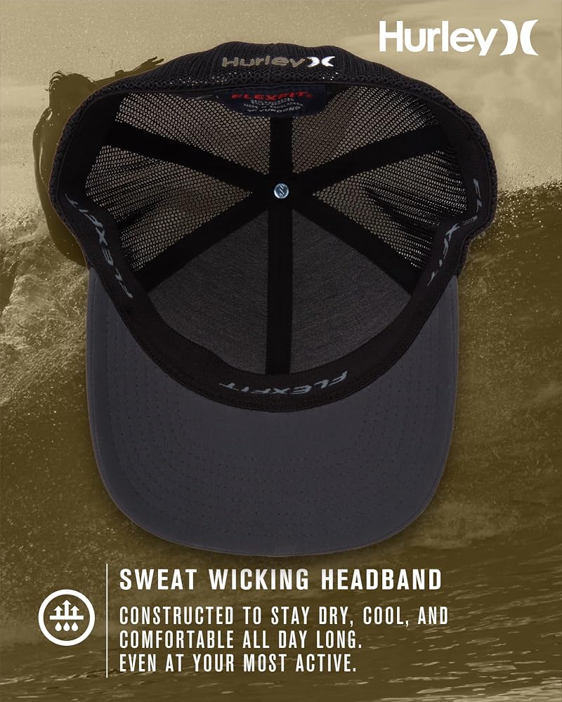 Hurley Mini Icon Mesh Fitted Trucker Cap Anthracite Large XL