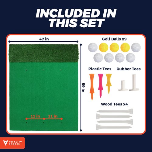 Golf Mat Dual-Turf | Golf Hitting Mat Indoor or Outdoor, 5x4ft Thickened Heavy-Duty Green Golf Turf Practice Mats for Backyard/Garage/Driving Range/Simulators, Ideal Gifts for Men Dad Husband Golfers