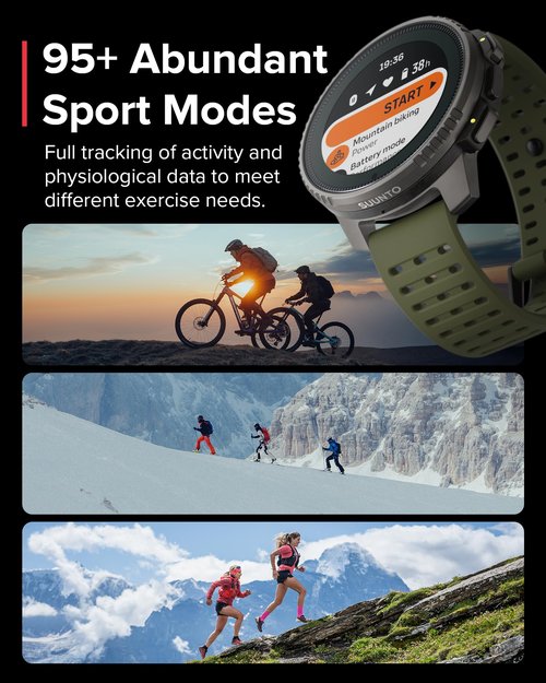 SUUNTO Vertical Solar GPS Watch, Premium Multisport Watch w/60-Day Battery Life, 1.4 inch Large Touchscreen, Heart Rate & Sleep Tracking, Dual-GNSS Navigation, Free Global Offline Map, Ti Forest