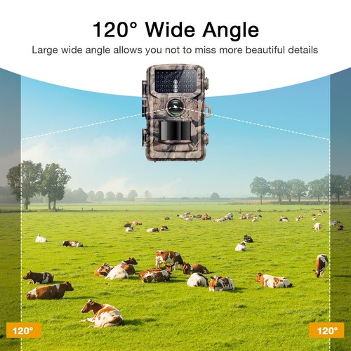 4K Trail Camera, 850nm Night Vision Game Camera with 0.3s Fast Trigger Time, IP56 Waterproof for Wildlife Monitoring, 120° PIR Motion Activated, 2-inch Screen Hunting Cam (2 Pack)