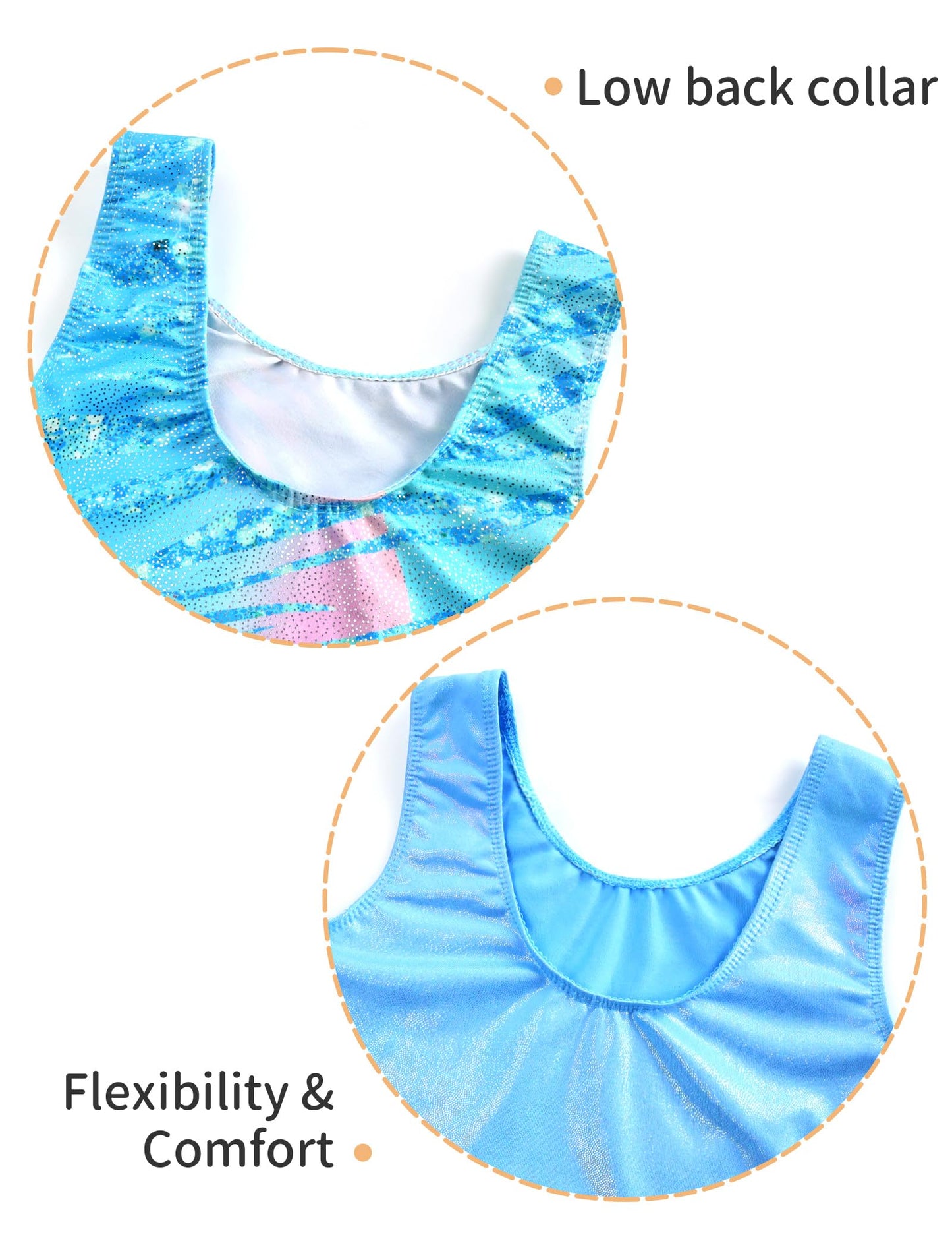 Nokecina Gymnastics Leotards for Girls Size 1t 2t Blue Green 2 Packs Sparkly Toddler Tumbling Unitards
