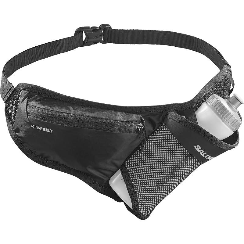 Salomon Active Bottle Belt with 600ml 3D Hydration Bottle – Black+NS