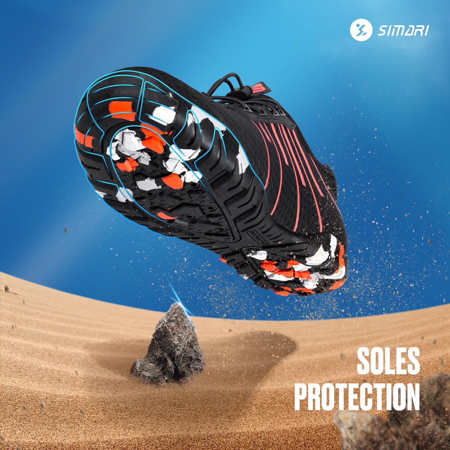 SIMARI Water Shoes for Women Men - Barefoot Quick-Dry Aqua Socks | Lightweight Swim Shoes for Surfing, Swimming, Beach Sports, Kayaking, Diving | Non-Slip Design