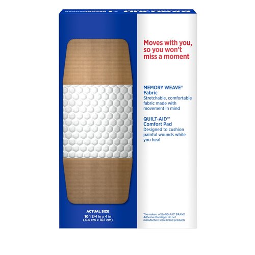 Band-Aid Brand Adhesive Bandages Flexible Fabric, Extra Large, 10 Count (Pack of 2)
