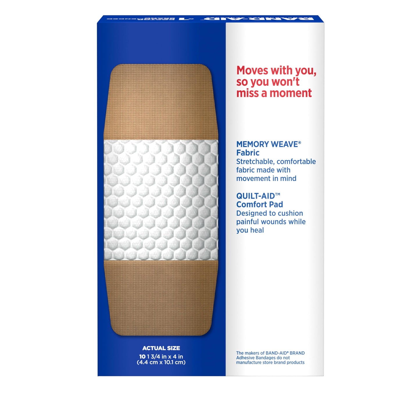 Band-Aid Brand Adhesive Bandages Flexible Fabric, Extra Large, 10 Count (Pack of 2)