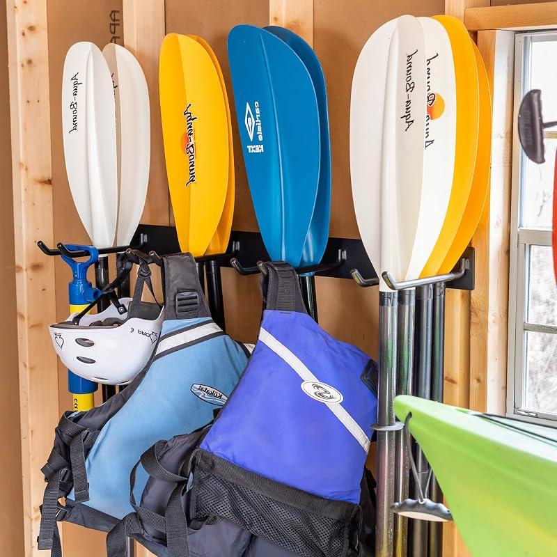 Ultimate Paddle Wall Mount Rack for Kayaks, SUP & Canoes - Holds 16 Paddles