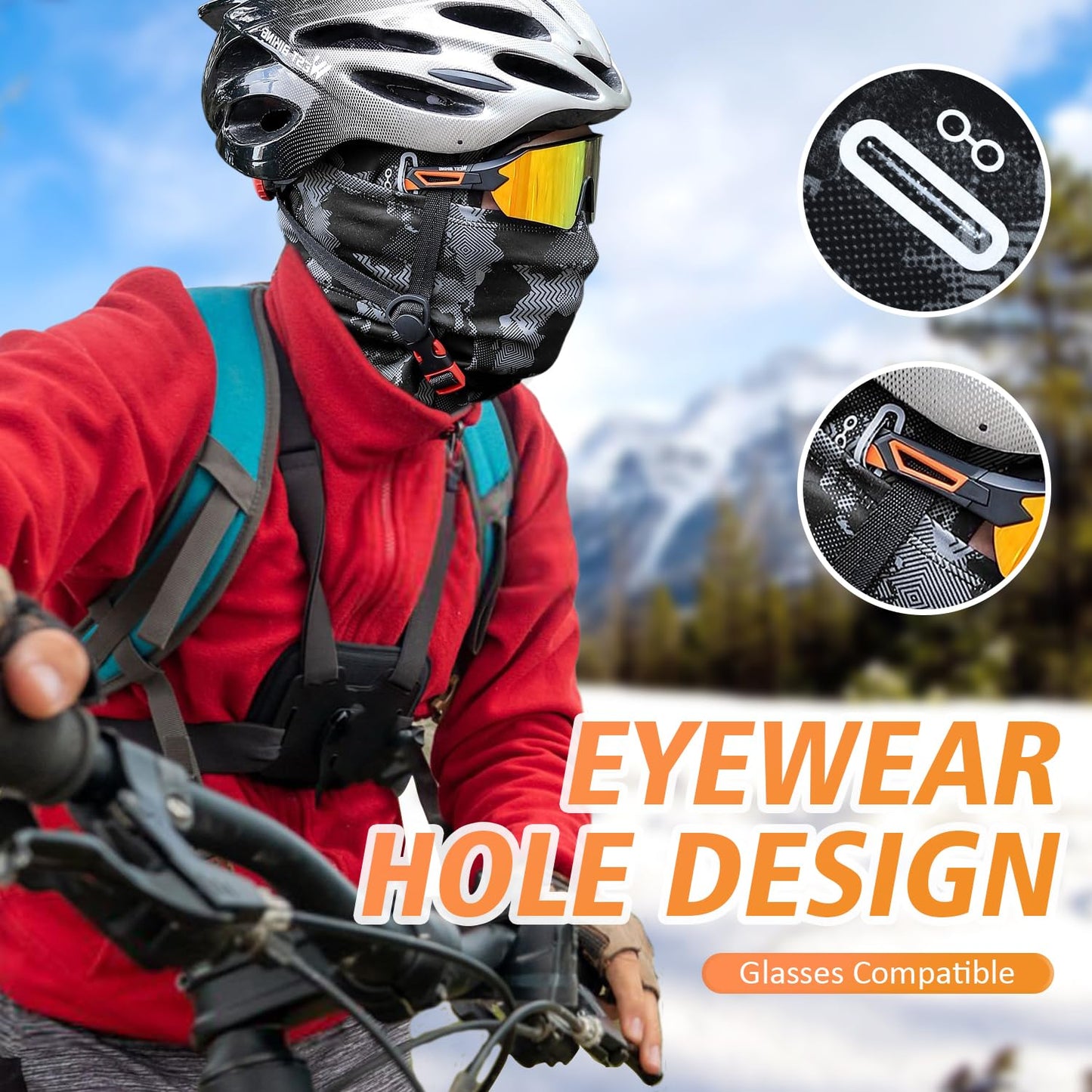 KGC Winter Balaclava for Men and Women, Windproof Ski Mask, Thermal Cold Weather, Winter Face Mask for Skiing, Bicycle Helmet, camouflage, One Size