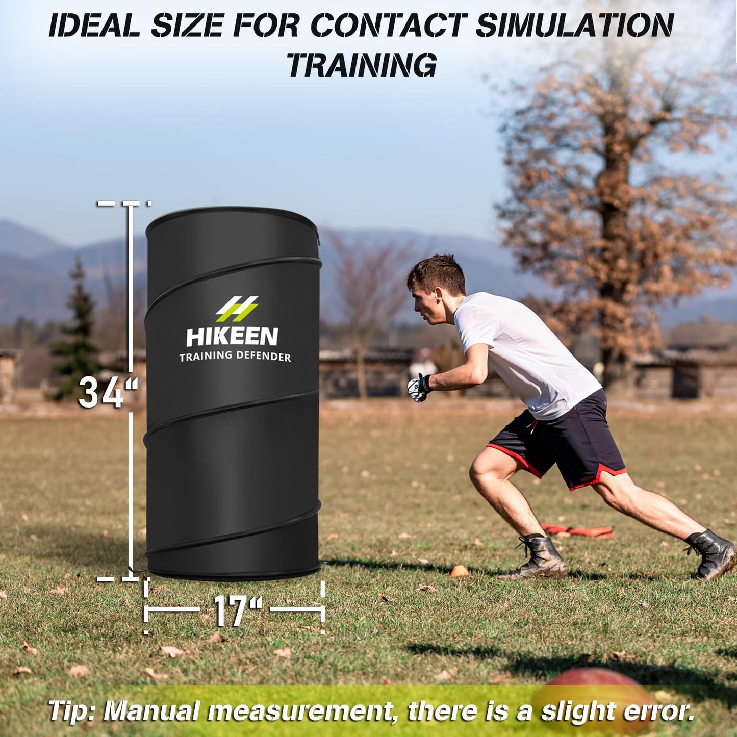 Hikeen Basketball Defender Dummy 4 Pack - Pop Up Safely Simulate Defender - Foldable Training Equipment for Basketball, Soccer, Football and More, 1 Carrying Bag