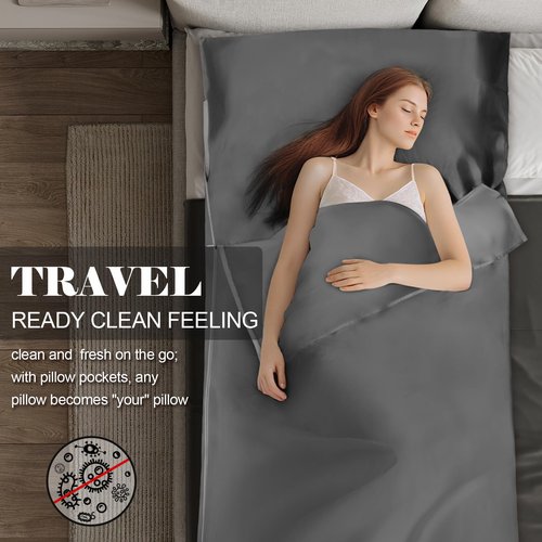 BREENHILL Sleeping Bag Liner,Long Staple Cotton, Adult Sleep Sack & Travel Sheets,Travel Sleep Sack for Backpacking, Hotels & Hostels Lightweight Travel Sheet Camping Sheets,Has Full Length Zipper