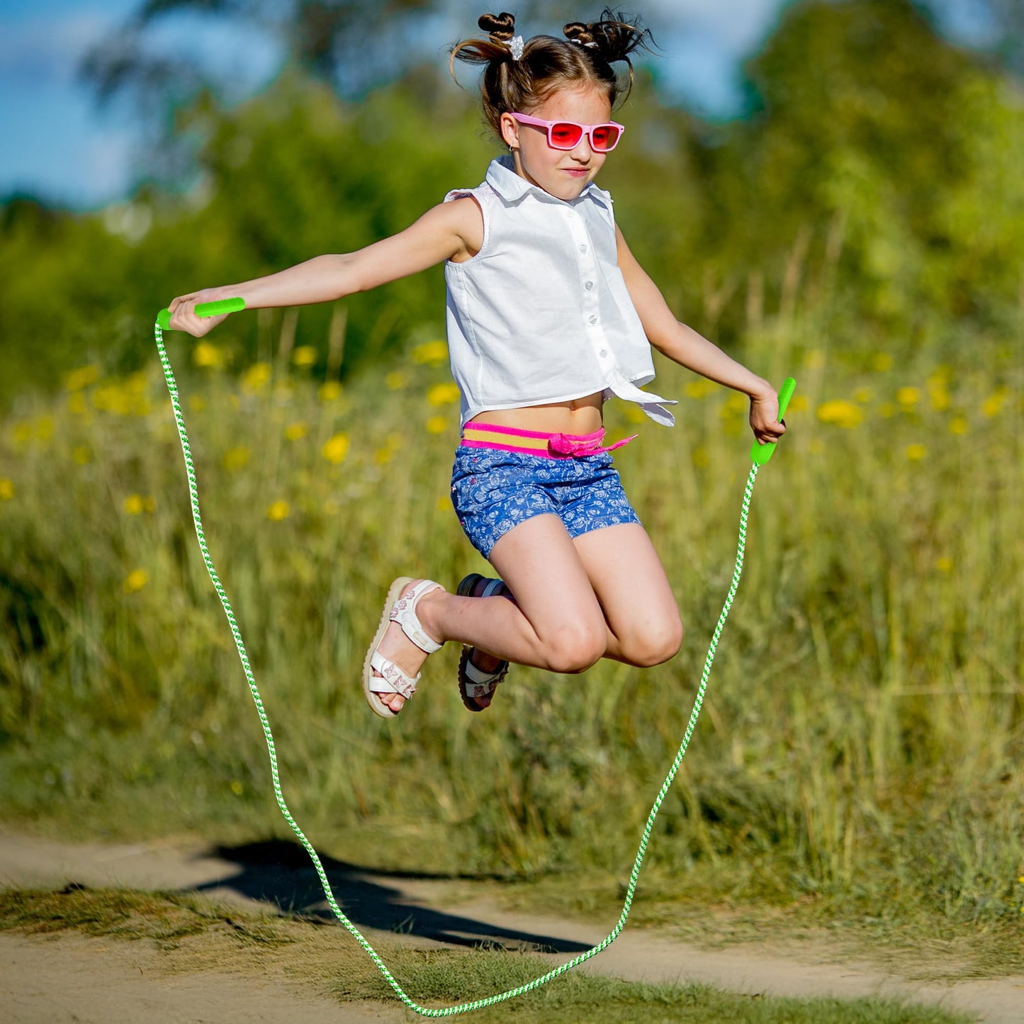 20 Pack Kids Jump Rope, Adjustable Nylon Skipping Ropes for Kids Fun Play