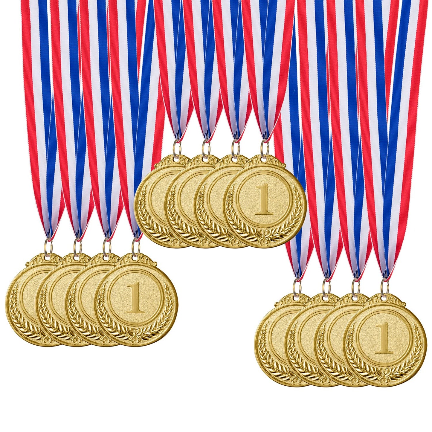12 Pieces Gold Medals for Award,1st Winner Medals for Sports, Competitions, Party, Spelling Bees, Olympic Style, 2 Inches