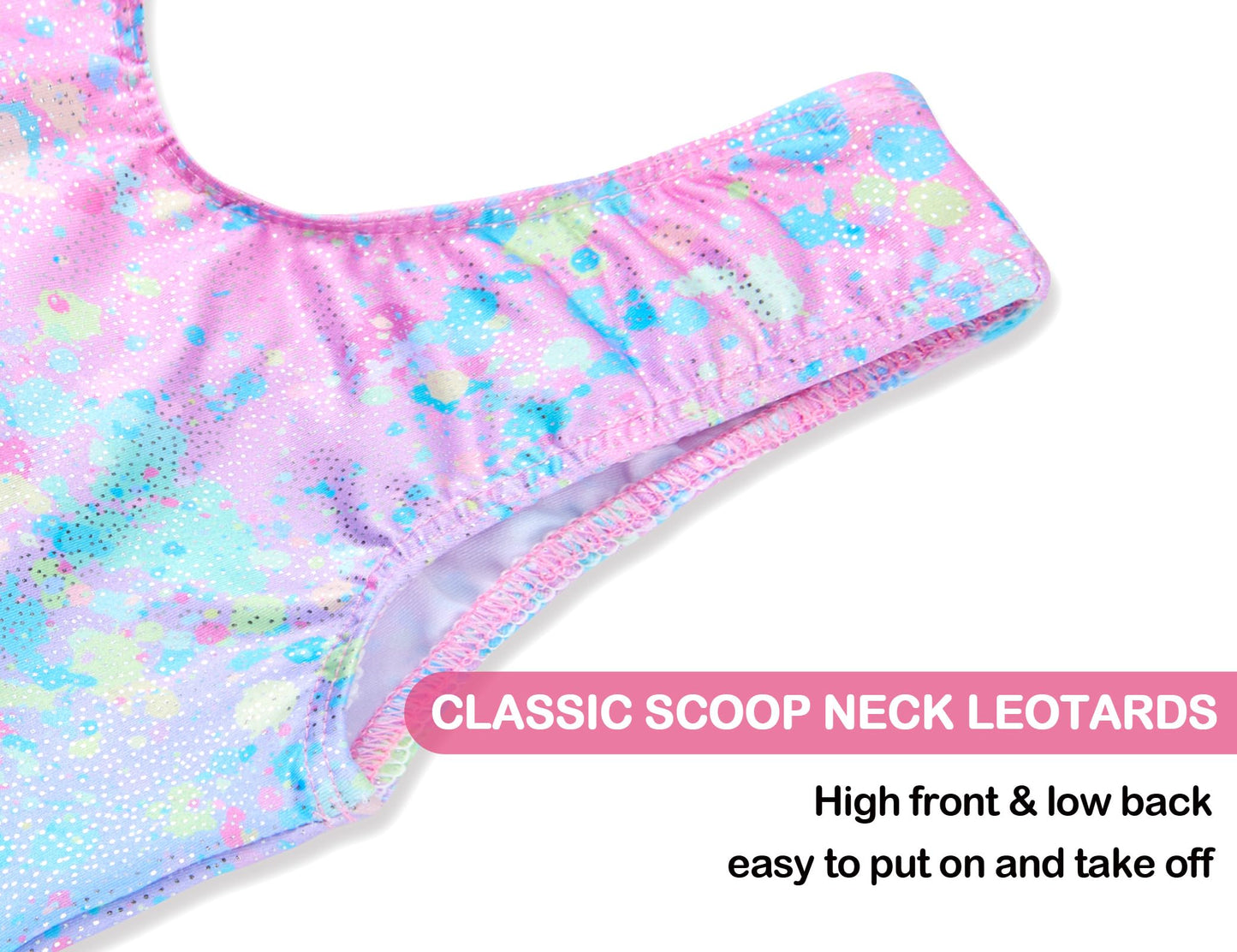 Domusgo Gymnastics Leotards for Girls 4t 5t Colorful Dot Sparkly One Piece Tumbling Outfits
