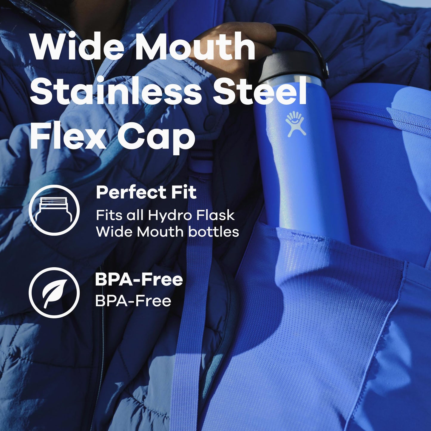 Hydro Flask Lids – Flex Cap Replacement Lid for Wide Mouth Water Bottles Stainless Steel