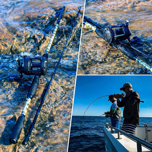 Sougayilang Fishing Rod Combo with Conventional Reel, Medium Heavy for Catfish Salmon and Steelhead Saltwater Fishing (7'6", Right)