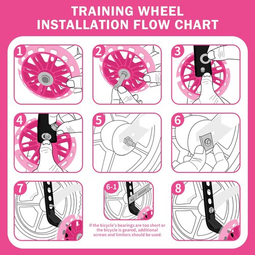HAWENS Bike Training Wheels Mute Flash Wheels with Adjustable Bicycle Stabilizer Mounted Kit Compatible for 12 14 16 18 20 inch Single Speed Bike