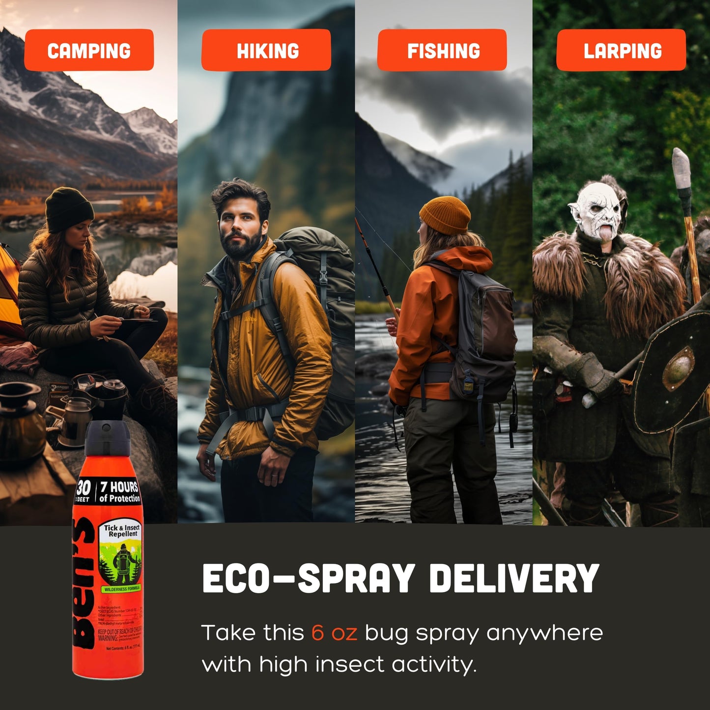 Ben's Tick & Insect Repellent Eco Spray - Bug Spray with 30% DEET for Mosquitoes, Ticks & More - Up to 7 Hours of Protection - Fragrance-Free - 6 oz (2 Pack)