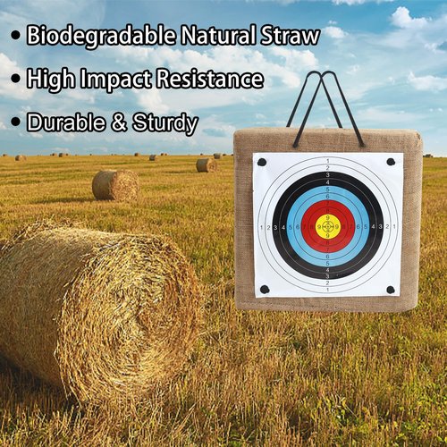SOPOGER Archery Arrow Targets for Backyard - 20 * 4.7 inch Bow and Arrow Target Archery Block Straw Target for Recurve & Compound Bow Shooting Practice Outdoors (Straw Target)