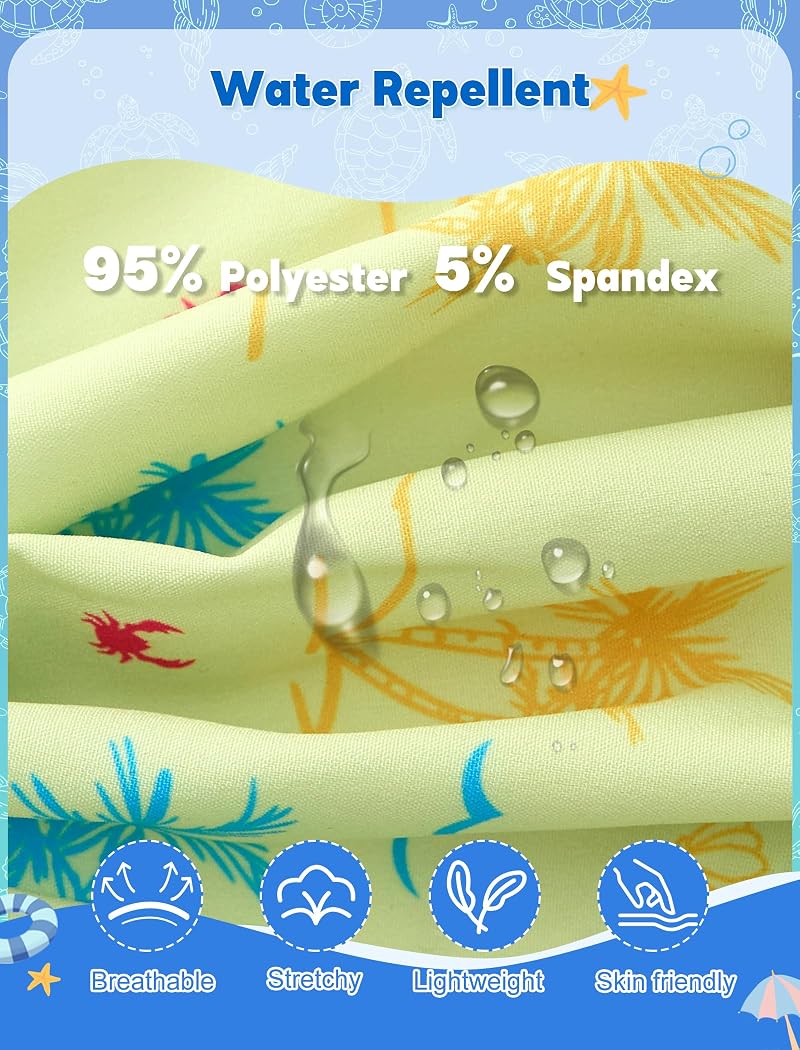 2-in-1 Boys Swim Trunks with Compression Liner - Quick Dry, UV Protective