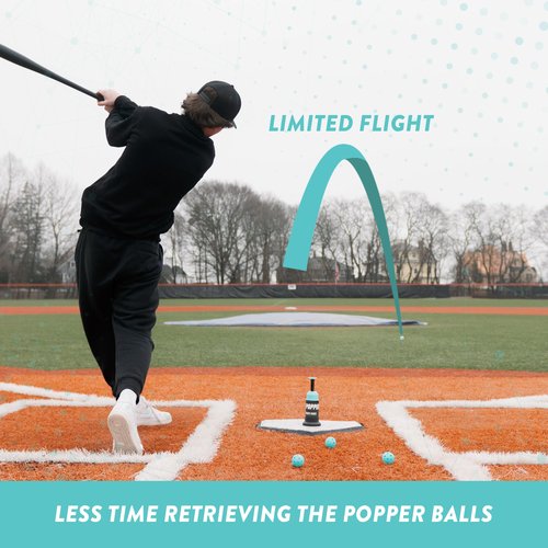 Bandit Sports Mini Popper Balls. Plastic Baseballs Made of Impact Resistant and Rebounding Material, Practice Baseballs for Hitting & Training (Pack of 12 Mini Baseball Training Balls)