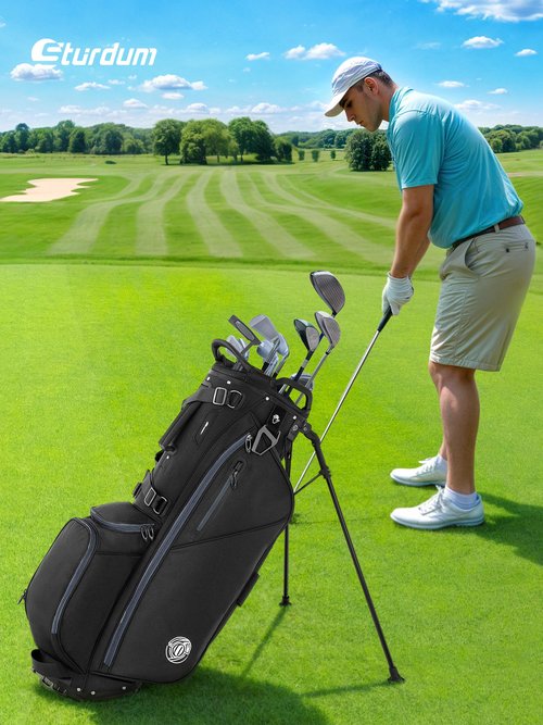 Sturdum 7 Way Golf Stand Bag, Lightweight Golf Bags for Men Women with Full-Length Dividers, Ergonomic Design, Weather-Resistant, Multi Pockets