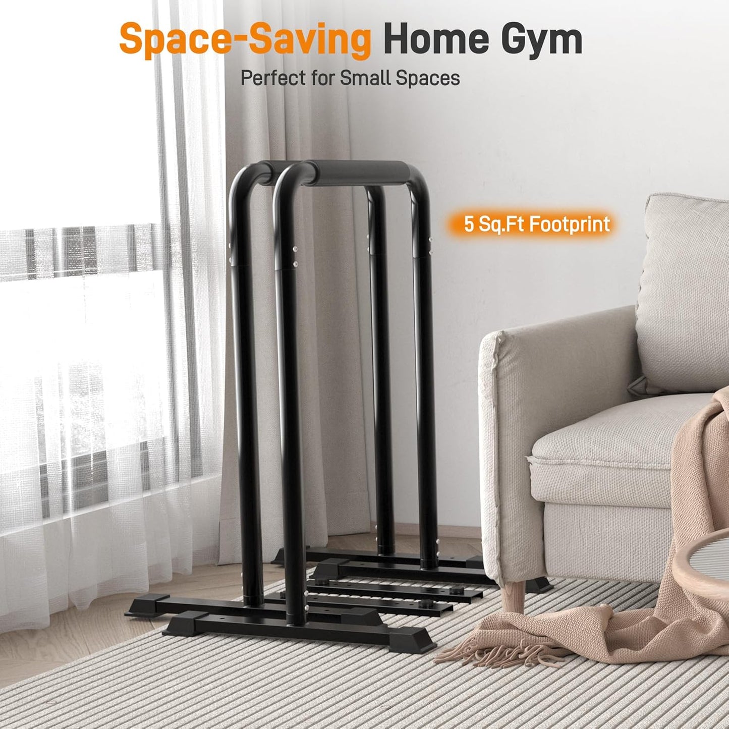 2-in-1 Adjustable Dip Bar Pro Max - Heavy Duty Parallel Bars with Connecting Parts, Extra Tall & Thickened Steel Design for Home Gym, Calisthenics & Strength Training