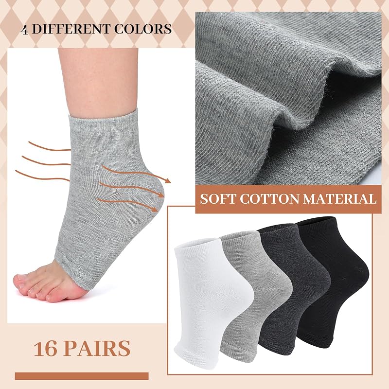 Classic Color 16 Pairs Cotton Toeless Socks Pedicure Open Toe Socks - Open Toe, Breathable
