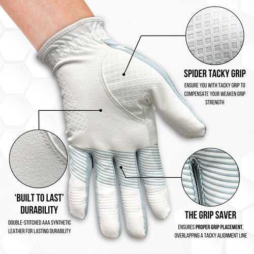 Copper Tech Adv 2.0 Golf Gloves Women Right Handed Golfer & Left Handed Golfer | Joint Support Copper Compression Womens Golf Glove | Tear Resistant Durability and Tacky Grip for Max Control