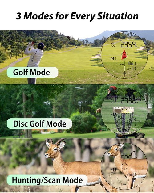 Gogogo Sport Vpro ZeroIn Lite Rechargeable Golf Rangefinder with Slope and Magnet 1400 Yards White Range Finder for Disc Golf