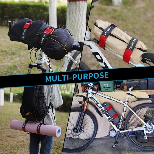 Bike Rack Straps with Extra-Wide Silicone Anti-Slip Coating,26''x1.5'' Trilancer Adjustable Bike Wheel Stabilizer Strap with Hook and Loop for Car and Wall Mount,for Transportation and Storage(2-Pack)