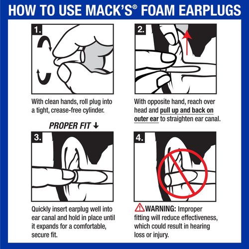 Mack's Covert Ops Soft Foam Shooting Ear Plugs, 50 Pair - 32 dB High NRR, 37dB SNR - Comfortable Earplugs for Hunting, Tactical, Target, Skeet and Trap Shooting