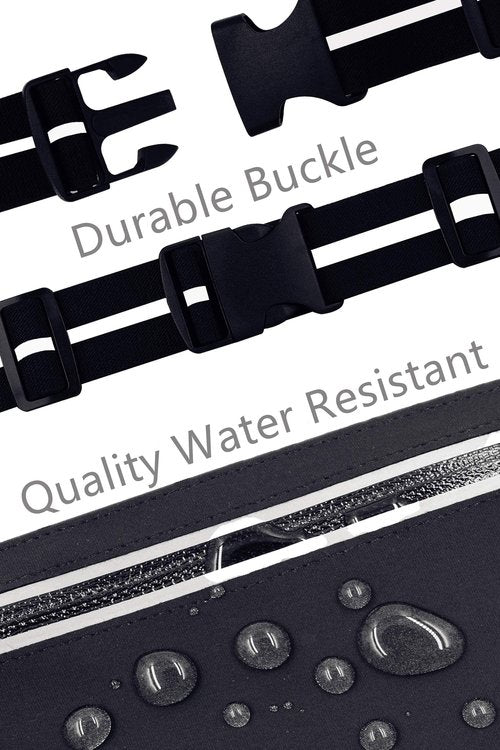 Fitter's Niche UltraSlim Fanny Waist Pack, Versatile for Men and Women, Bounce-less Sports Hiking Running Hip Bag, Extendable Belt, Infinite Black