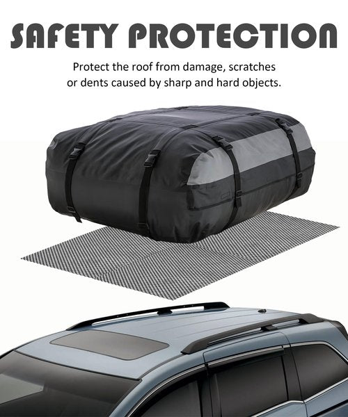 RACOONA Roof Rack Pads, 51"x43" Roof Cargo Bag Protective Mat, Black, Soft Shell, Universal Fit, Not Water Resistant