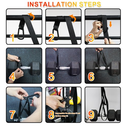 J Bryant Adjustable Dumbbell Spotter Straps – Heavy Duty Weight Lifting, 220LB Capacity Per Strap, 5 Quick-Adjust Positioning Points, Compatible with Squat Racks & Pull-Up Bars for Home & Gym