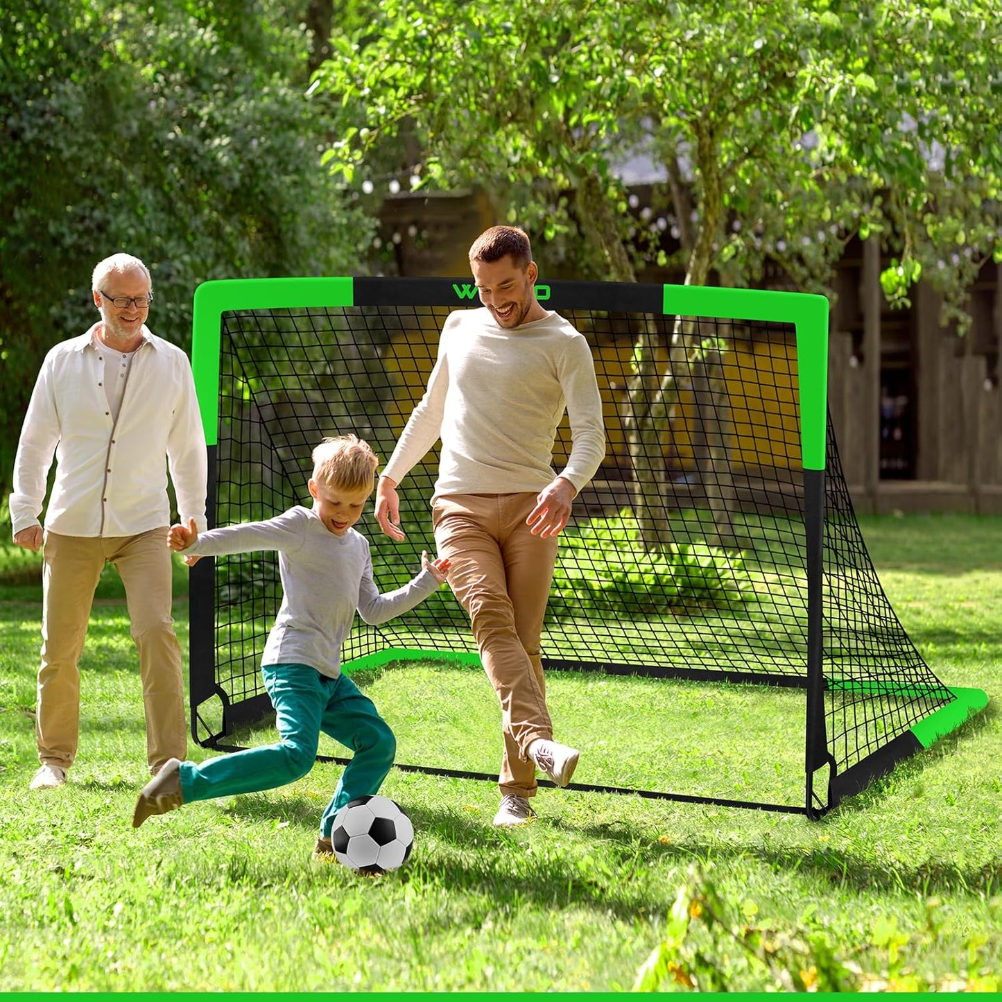 Kids Soccer Goals for Backyard Set of 2, 6x4 ft Portable Toddler Soccer Goal Training Equipment with Soccer Target, Ball, Cones, Soccer Net for Kids Age 3-5 6-8 8-12 10-12-14 Outdoor Sports Games Gift