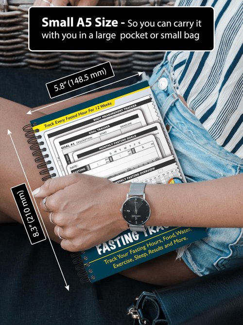 Intermittent Fasting Tracker - Log Every Fasted Hour for 12 Weeks, as Well as Food & Water Intake, Weight Loss, Exercise, Sleep, and More. A5 Spiral Bound