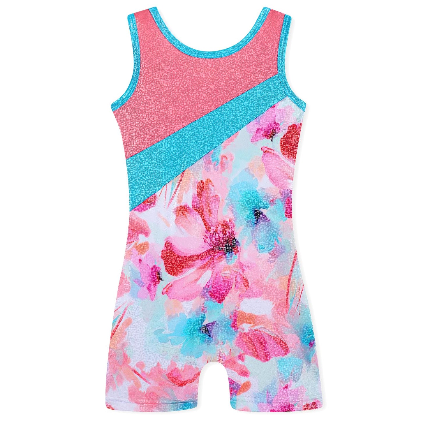 HOZIY Girls Gymnastics Practice Leotards for Girls 8-10 Coral Floral Equipments Kids Leo Orange Leotardos De Gimnasia Para Niñas