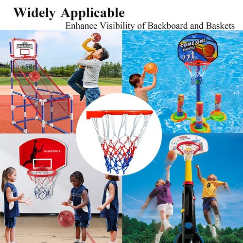Small Net Replacement for 12 Loops Mini Basketball Hoop, 8"-10.25" Rims, All Weather Anti Whip