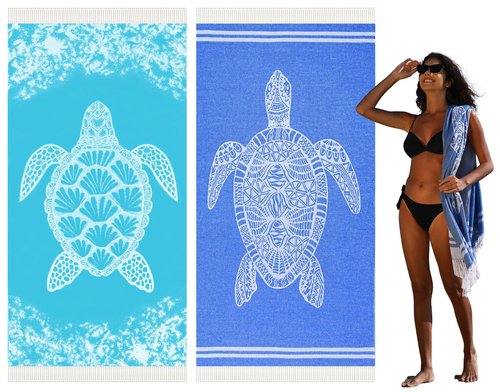 Widdonen 2 Pack Turkish Beach Towel Quick Dry Absorbent Cotton Lightweight Thin Bathroom Bath Pool Swim Towels Extra Large Oversized Sand Free Beach Accessories Essentials Stuff Cloud Adults Gift