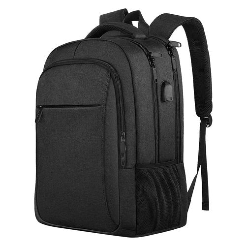 Large Travel Laptop Backpack, Business Anti Theft Slim Sturdy 18 Inch Laptops Bag with USB Charging Port, Waterproof College Computer Bag Gift for Men & Women Fits 18 Inch Notebook, Black