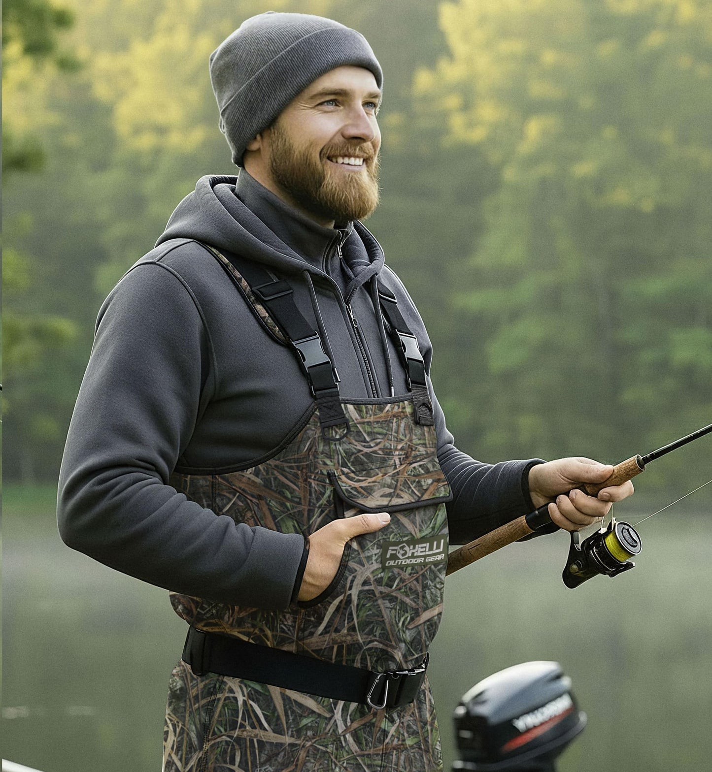 Foxelli Chest Waders, Waterproof 4mm Neoprene Hunting & Fishing Waders for Men & Women with Boots